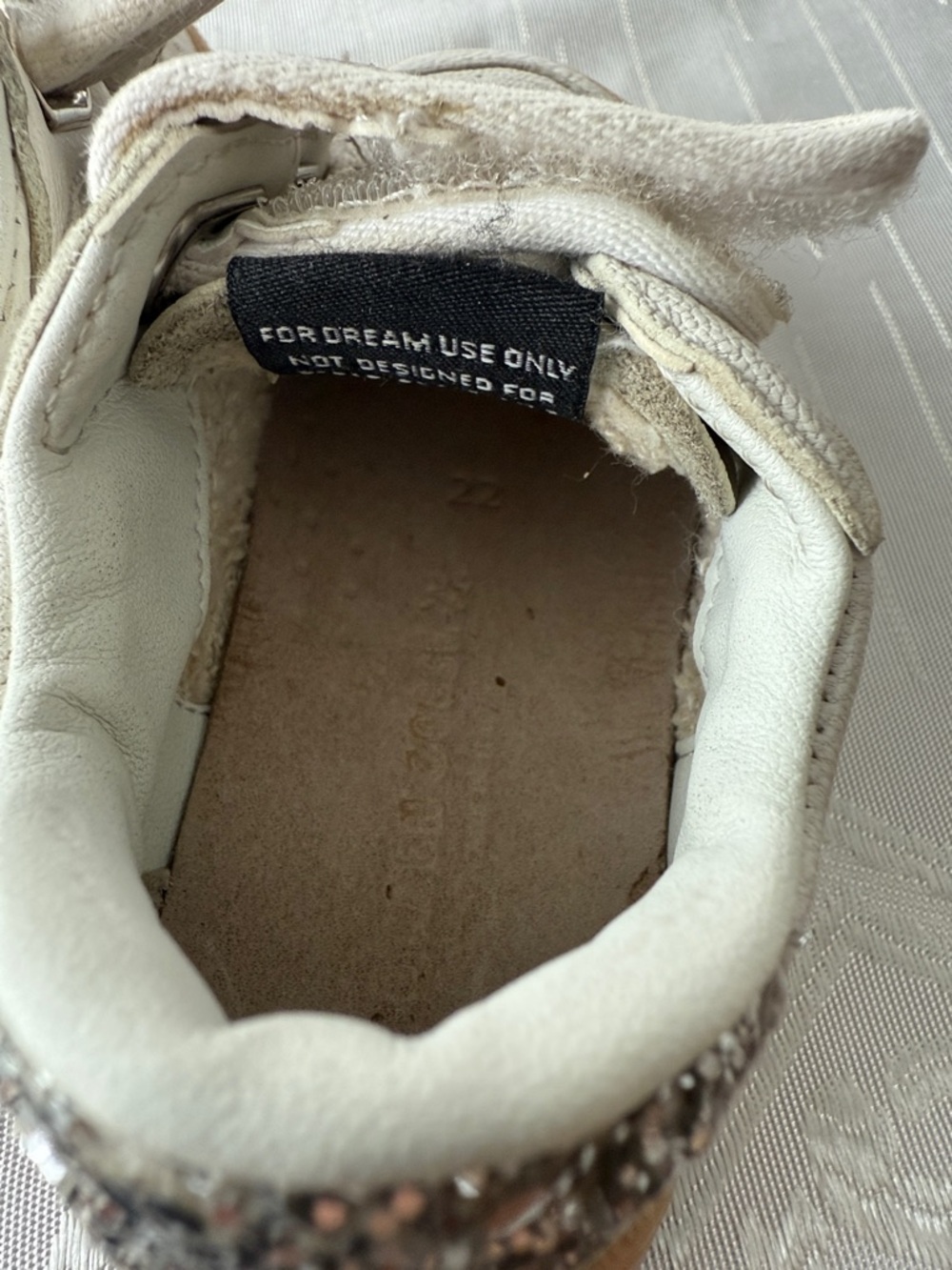 Golden Goose Kids White Sneakers with Silver Glitter Star EU 22 - Picture 7 of 7